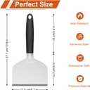 Heavy Duty Griddle Scraper, 5.3" Wide, Sharp Stainless Steel Scraper with Full Tang Silicone Handle, Great BBQ Cleaning Tool for Flat Top Grill & Griddle Cleaning Accessories (1 Pack, Large)