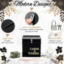 AerWo Black Wedding Card Box with Lock, Acrylic Gift Card Box for Party with 3D Letters, Large Wedding Card Boxes for Reception Elegant Wedding Memory Box Envelope Box for Graduation Birthday Decor
