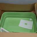 Extra Large Cat Litter Box with High Sides,Cats Boxes for Indoor Cats,Cat Litter Pan for Kitty,Litter Box with Low Entry,Easy to Clean,Anti-Splashing,23.6" x15.7" x5.9" (Green)