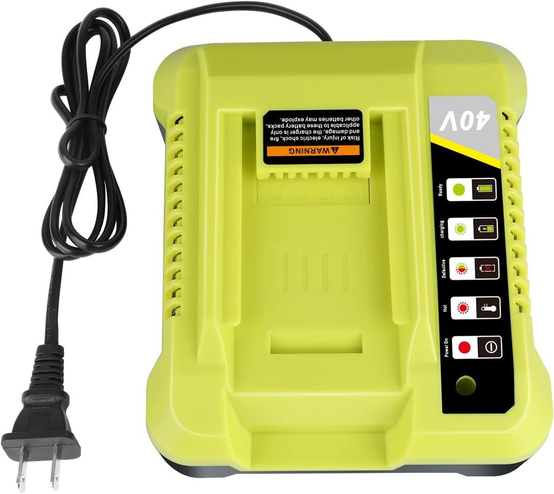 KUNLUN OP401 40-Volt Lithium-Ion Battery Charger for Ryobi 40V OP4050A OP4026 OP40601 OP4040 OP4030 OP4015 OP40201 Li-ion Battery(40V Batteries Not Included)