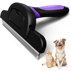 MIU COLOR Long Hair Pet Grooming Brush, Deshedding Tool for Medium and Large Dogs & Cats, Effectively Reduces Shedding by up to 95% for Pet Hair, Purple