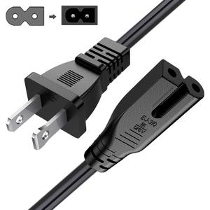 BICMICE 15Ft Extra Long 2 Prong Polarized Power Cord for Vizio-LED-TV Smart-HDTV E-M-Series Sound Bar 2 Slot Adapter-AC-Wall-Cable:IEC-60320 IEC320 C7 to NEMA 1-15P for Sharp Philips LED TV PS1 PS2