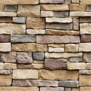 Yancorp 32.8ft Peel and Stick Wallpaper Stone Brick Wallpaper Self-Adhesive Backsplash Decorative Wallpaper Wall Covering (18" x 394", Brown)