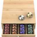 for Nespresso Vertuo Capsules (NV136) - Premium Bamboo Coffee Pod Drawer, 36 Big or 48 Small Vertuoline Pods Organizer - 10.8"Wx14"Dx3.9"H (Natural) (Standard 48 Capacity)