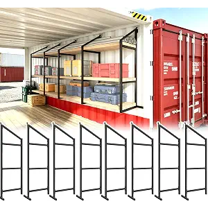 8PCS Heavy Duty Shipping Container Shelves Brackets, 57" H-3Tiers