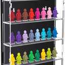 Lineshading Minifigures Display Case Mounted with Built in Stands for Mini Toys Clear Acrylic Showcase(5 Tier,40 Figurines)