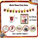 Movie Theme Birthday Party Decorations, Movie Theater Decorations, Backdrop, Balloons Arch,Popcorn Camera Clapboard foil balloons for Movie Night Birthday Party Decorations