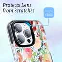 for iPhone 15 Case, Watercolor Rose Garden Pattern, Military-Grade Drop Protection, Cute Soft Slim TPU Protective Cover with Camera Lens Protection for Women & Girls (Flowers)