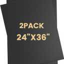 2 Pack Corrugated Plastic Board for Indoor and Outdoor Use, 4 Mm Thick Poster Board, 24x36 Inches, Black Plastic Sheets, Waterproof Coroplast Sheets and Blank Yard Signs