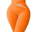HBQ 2 Piece Sets For Women Casual Contrast Binding Crop Top and Flare Pants Lounge Sets Tracksuit (Orange)2XL