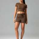 Colorfulkoala Womens Mid-Rise Casual Shorts with Adjustable Waistband 4 Pockets 3.5" Inseam for Lounge Running Strolling (Black)