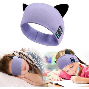 Joythink Kids Bluetooth Headband Headphones Sleep Mask Wireless Earphones Built in Thin Speaker Adjustable Sports Headset Sleep Headband for Girls Boys Toddler Children Baby Travel Study Purple, One Size