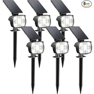 Kaxiida Solar Lights Outdoor Waterproof  2025 Upgrade 3 Level Ultra Bright Spot Lights Uplights, LED Landscape Spotlight for Tree, Pathway, Wall, Adjustable Solar Panel Auto On/Off