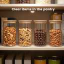 4-Pack Glass Storage Jars with Bamboo Lids, 1200ml Airtight Food Storage Containers, Clear Pantry Organizers and Storage Canisters Set for Cereal, Snack, Candy, Kitchen