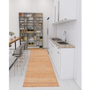 Antep Rugs Natural 2x10 Indoor Hand Woven Fiber Jute Runner Rug (Natural, 2' x 10')
