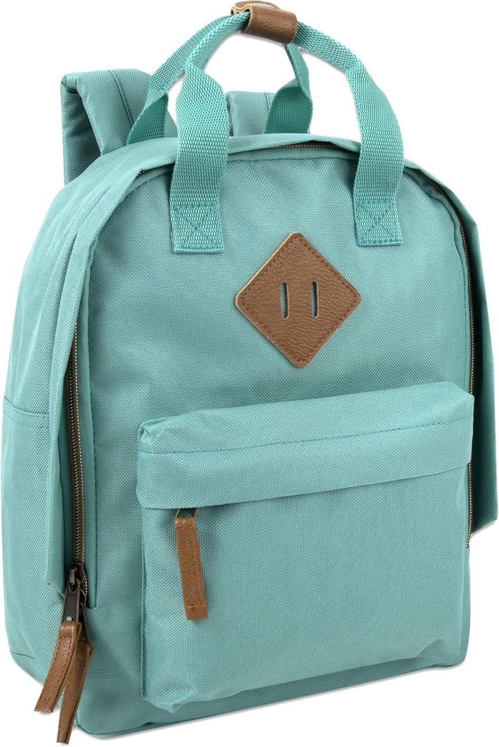Madison & Dakota Canvas Mini Backpack for Everyday & Day Pack Rucksack in Solid Color Blocks, Green, Unisex