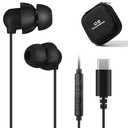 C G CHANGEEK Sleep Earbuds - Wired Sleep Headphones for Side Sleepers with Dual-Layer Noise Isolation, Ideal for Sleep, Snoring & Travel, Soft Type C Earphones & Mic (USB-C)