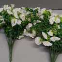 Ivydale 2 PCS Artificial Hanging Flowers Fake Plants for Winter Christmas Outdoor,Faux Silk White Morning Glory with Eucalyptus UV Resistant Realistic Hanging Petunias Vines for Home Garden Decor