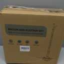 Broom with Dustpan Combo Set 54" Long Handle Adjustable Length Stainless Steel Broomstick Standing Dust Pan and Broom Set for Office Home Kitchen Lobby Floor Cleaning (Red and Black)