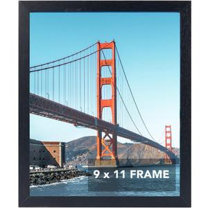 OMISHE 9x11 Picture Frame Black for Wall Hanging or Tabletop, 9 x 11 Frame Wall Mounting Horizontally or Vertically, 9 by 11 Wall Gallery Photo Frame, Black, 2 Pack