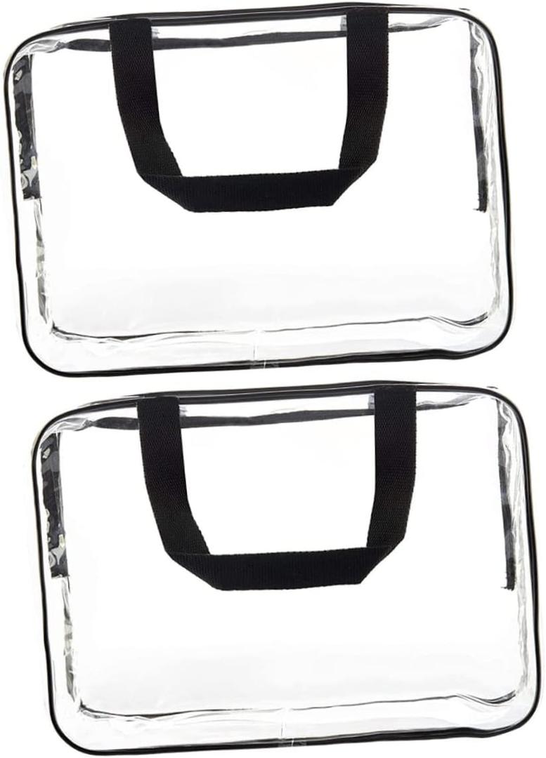 DOITOOL Traveling Makeup Bags Set 2pcs Waterproof Cosmetic Bag Handheld Portable Bag Storage Pouches for Cosmetics Nail Art Travel Accessories, Black, 30x22cm