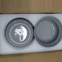 Ceramic Grey Dog Bowls Set - 5 inch Dog Food & Water Bowls, Elevated Feeding Bowls with Metal Stand for Small Size Dog,Puppy Bowl Set for Wet and Dry Food