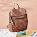 Anti-Theft Backpack Purse for Women, Convertible 3-in-1 Vegan Leather Backpack with Hidden Zipper, Adjustable Shoulder & Crossbody Bag for Travel and Daily Commute