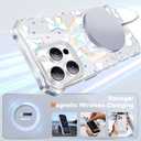 2 x PIXIU Case for iPhone 16 Pro Compatible with Magsafe, Laser Glossy Pattern,Cute Curly Wave Clear TPU Bumper Military Grade Drop Protection Phone Cover for Women/Girls -Bow