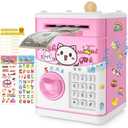 Kids Piggy Bank for Girls - Toys for 5 6 7 8 9 10 Year Old Girl Birthday Gifts - Electronic Piggy Bank ATM Machine Money Safe for Kids Toys Age 6-8-10