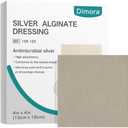 Dimora Upgrade Silver Calcium Alginate Wound Dressing -Antibacterial Non Stick Gauze, Highly Absorbent Sterile Bandage Pads,4'' x 4'' Patches 5 Packs