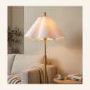 Large Pleated Empire Lamp Shade, White Linen Fabric Box Replacement Lampshade, 5.9" Top x 18.5" Bottom x 11" Slant, Spider Fitter Shade for Table Lamps, Floor Lamps, 1 Pack