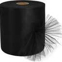 Black Tulle Fabric Roll - 6 Inch x 200 Yards Tulle Mesh for Gift Wrapping DIY Crafts Party Decorations and Making Ponchos and More
