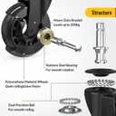 OLKIE Office Chair Wheels Roller Blade Caster 11mm All Black 3 Inch 10 Pack Chair Wheels for Office Rubber Rolling Set of 10 for Carpet Hardwood Floors Gaming Smooth & Silence Gliding