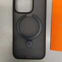 TORRAS Upgraded 360 Spin Magnetic Stand for iPhone 15 Pro Case, Fit for MagSafe, Built-in Kickstand & Ring Holder, Mil-Grade Protective Soft Edge Translucent Case for iPhone 15 Pro, Black 6.3