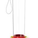MEKKAPRO Outdoor Hummingbird Feeder Made from Glass, Hanging 5 Nectar Feeding Stations, Bright Red, Backyard Feeder (20 Ounce) (Classic)