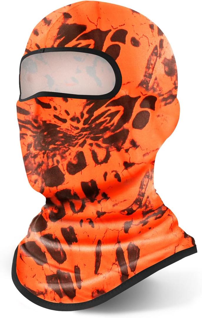 YESLIFE Balaclava Ski Mask for Men, Summer Face Mask for Motorcycle Helmets, Dirt Bike Accessories Neck Gaiter, Bandanas (Orange) 1'x9"
