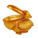Pelicans Figurine Decor Creative Resin Statues with Large Bill Pelican Statue Storage Basket Miniature Animals Figurines Keys Candy Bowl Home Entryway Decorative Gifts (Gold)