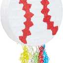 BLUE PANDA Pull String Baseball Pinata for Boys and Girls Sports Themed Birthday Party Decorations (Small, 12.75 x 3 Inches) - Baseball Party Games - Pull String Pinatas for Kids - Birthday Decoration