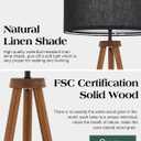 ELYONA Wood Tripod Floor Lamp Modern Standing Lamp with Black Drum Shade, Industrial Tall Reading Lamp for Office Living Room Bedroom, ETL Listed Walnut & Black, 3 Color Temperatures LED Bulb Include, Walnut Black