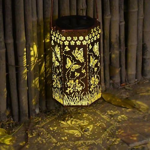 Styleonme Butterfly Lover Solar Light, Mother's Day Lantern Gift for Mom Grandma Women Sister, Hanging Image Butterflys Lanterns, Yard Corridor Garden Decor, Thanksgiving Day, Birthday Gifts, 6.3", Butterfly