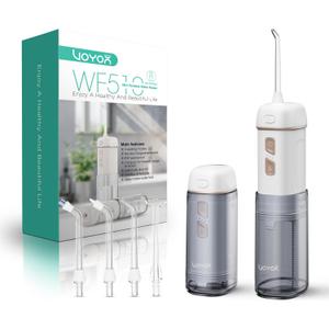 Water Flosser Cordless for Teeth, Portable Mini Irrigador Dental, 3 Modes IPX7 Waterproof Rechargeable Electric Flosser, Home & Travel Power Dental Flossers for Braces WF510 (Gold)