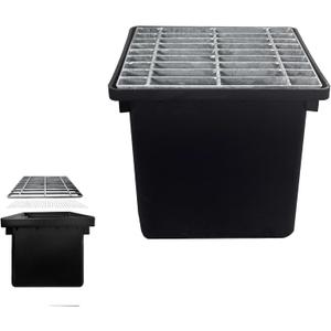 12x12in Driveway Catch Basin with Galvanized Steel Grate