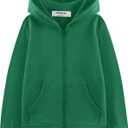 Kid Nation Kids Soft Brushed Fleece Zip-Up Hooded Sweatshirt Hoodie for Boys or Girls (8-10, Green, 01)