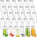 Roshtia 30 Pack Silver 4oz 120ml Plastic Mini Milk Bottles Bulk Juice Shot Bottles with Lids Small Beverage Drink Containers for Restaurants Desserts Milk Iced Milkshakes Homemade