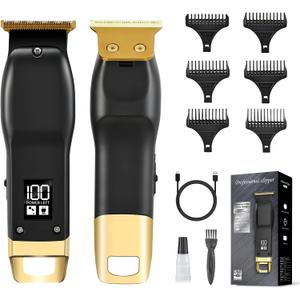 Beard Trimmer for Men - Rechargeable Men's Hair Clippers & Razor, Cordless Hair Trimmer & Shaver for Face, Neck, Groin & Manscaping, Ideal Gift for Men, Black