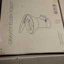 Clirass Efficient Gravity-Flush RV Toilet with Quiet-Close, Triple-Jet Flush with Adjustable Water Level, Standard Height and Foot Pedal for RVs, Trailers, and Campers