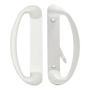 Built Industrial Sliding Glass Door Handle & Lock - Mortise Style White Diecast, Fits 3-15/16 in Hole Spacing - Replacement Patio Handle Set & Sliding Door Lock