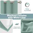 BGment Living Room Curtains 84 Inch Long, Thermal Insulated Blackout Panels for Bedroom, 2 Set Soundproof Window Drapes, Each 42 Inch Wide, Frosty Green