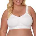 Playtex Women's 18 Hour Active Breathable Comfort Wireless Bra, Full Coverage Bra, Smoothing Support (38DDD, White)