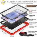 SEYMAC stock Case for Samsung Galaxy Tab S10 Plus/ S9 FE Plus/ S9 Plus 5G Tablet 12.4'' Case with Screen Protector Pencil Holder [360 Rotating Hand Strap] & Stand, Drop-Proof, Red